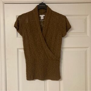 LOVELY AND SOFT TWEEDS SSLEEVE WRAP SWEATER  SIZE M